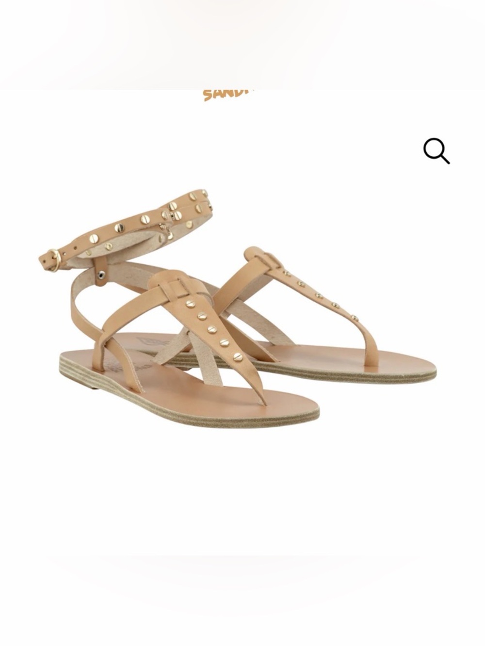 Ancient Greek Sandals Studded Ankle Wrap T-Strap Sandal EU 41 / US 10